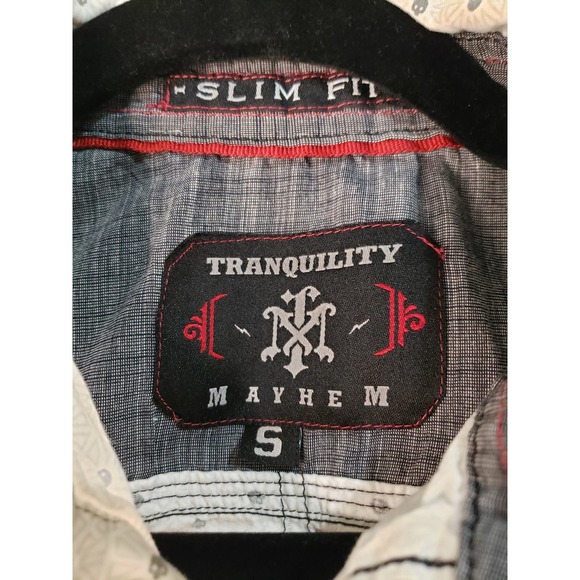 Mens Long Sleeve Shirt Tranquility Mayhem Size S Slim fit - Picture 2 of 3